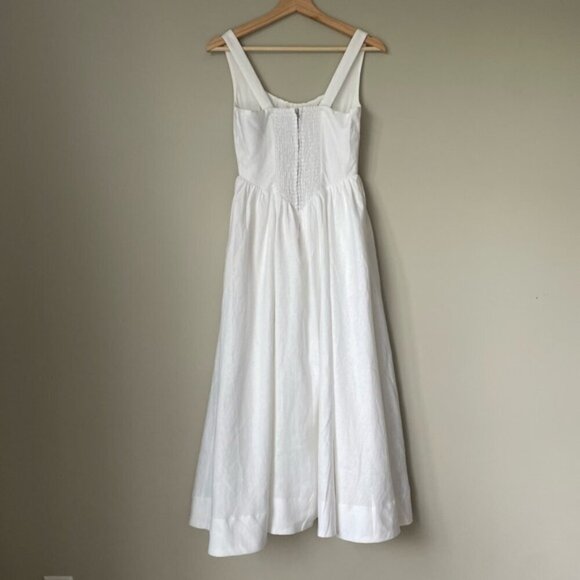 NEW Reformation Balia Linen Sleeveless Midi Dress in White | US 4 UK 8 - Picture 9 of 16